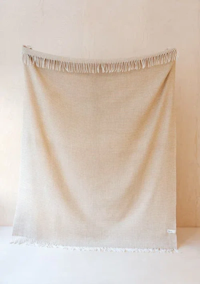 Tbco Recycled Wool Waffle Throw Blanket In Neutral