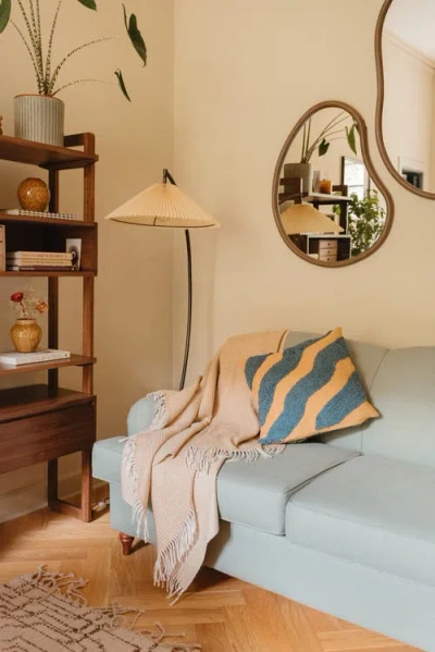 Tbco Recycled Wool Waffle Throw Blanket In Neutral