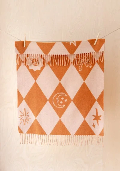 Tbco Lambswool Jacquard Baby Blanket In Multi