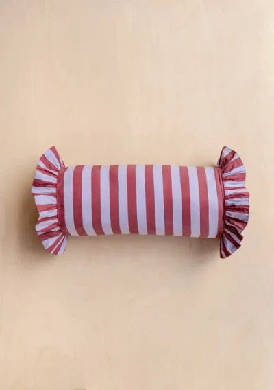 Tbco Cotton Ruffle Stripe Pillowcase In Red