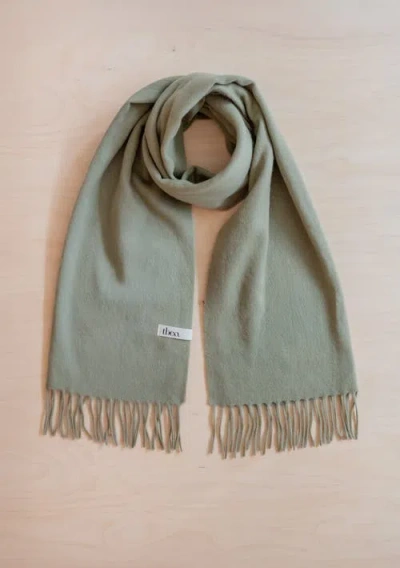 Tbco Lambswool Block Color Oversized Scarf In Green