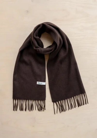 Tbco Lambswool Block Color Oversized Scarf In Brown