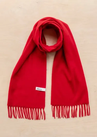 Tbco Lambswool Block Color Oversized Scarf In Red