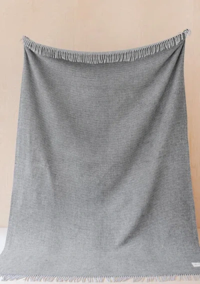 Tbco Recycled Wool Extra Large Throw Blanket In Gray