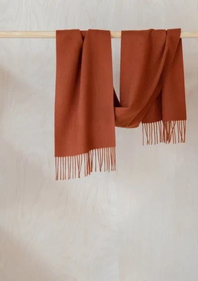 Tbco Lambswool Block Color Scarf In Brown