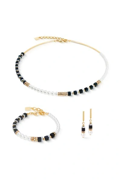 Coeur De Lion Precious Fusion Offset Halskette Black-pearl In Gold