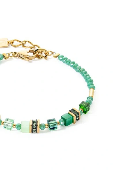 Coeur De Lion Armband Mini Cubes Grün In Green
