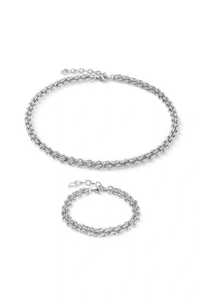 Coeur De Lion Halskette Mesh Chain Classic Silber In Silver
