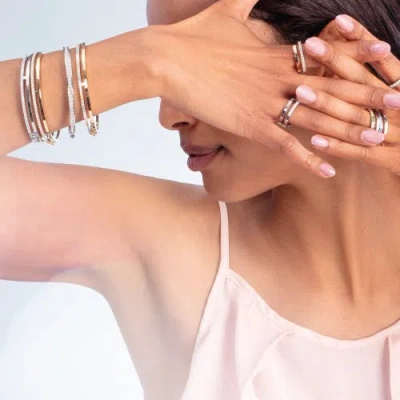 Coeur De Lion Eternal Unity Crystal Bangle In Silver