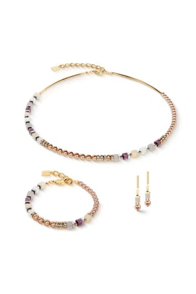 Coeur De Lion Precious Fusion Offset Ohrringe Champagne-blush In Gold