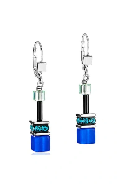 Coeur De Lion Geocube® Ohrringe Blau-grün In Blue