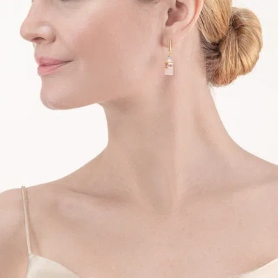 Coeur De Lion Geocube® Precious Fusion Pearls Ohrringe Multicolor Pastell In Gold