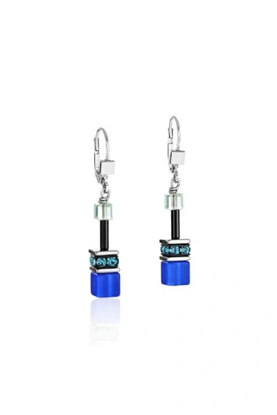 Coeur De Lion Geocube® Ohrringe Blau-grün In Blue