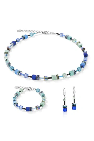 Coeur De Lion Geocube® Ohrringe Blau-grün In Blue