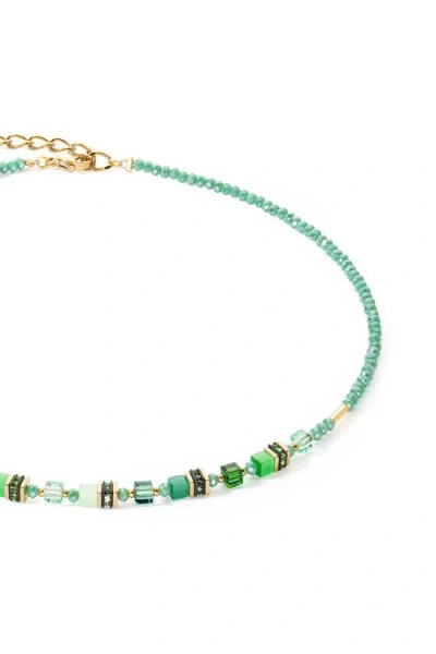 Coeur De Lion Halskette Mini Cubes Grün In Green