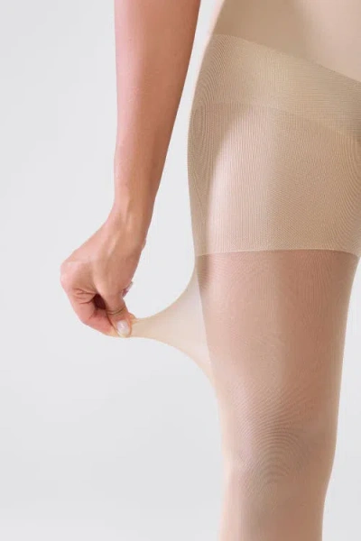 Popilush Sheer Control Top Shaping Tights In Neutral
