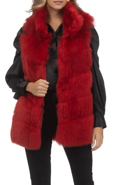 Gorski Reversible Merinillo Lamb Shearling Vest In Red