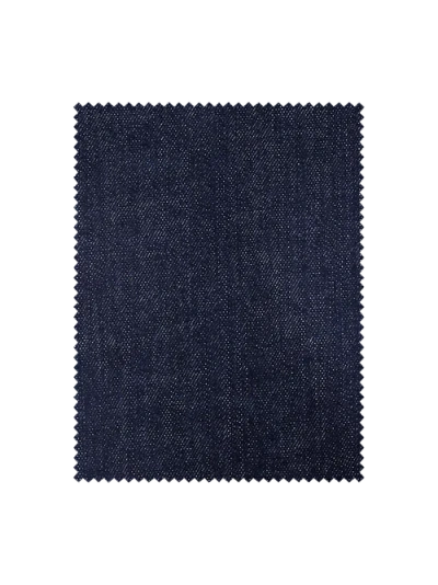 Paul Fredrick Denim Flat Front Pants In Blue