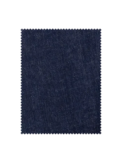 Paul Fredrick Denim Flat Front Pants In Blue
