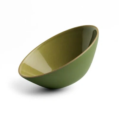 Gharyan Stoneware Dadasi Soup Plate, Set Of 4 In Green