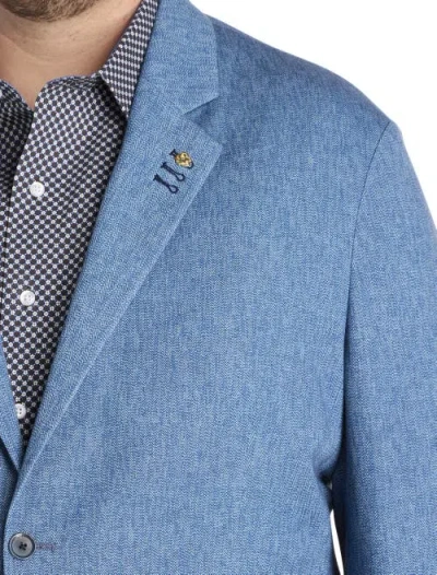 Synrgy By Dxl Big & Tall Chevron Knit Jacket-relaxer Sport Coat In Blue