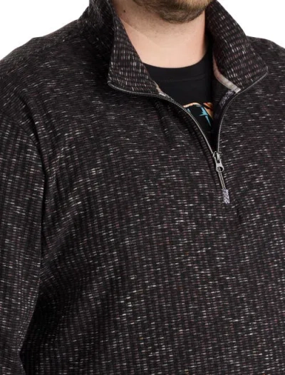Robert Graham Dxl Big & Tall 1/4-zip Pullover In Black