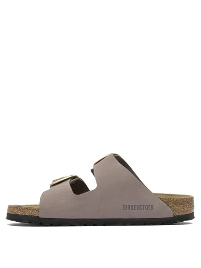 Birkenstock Round Toe Suede Sandals With Lateral Buckles In Pink