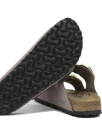 Birkenstock Round Toe Suede Sandals With Lateral Buckles In Pink