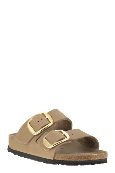 Birkenstock Arizona Woman Sandals Khaki Size 7 Leather In Neutral