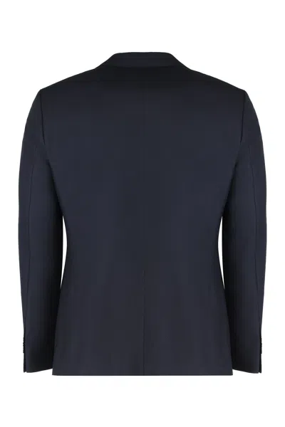 Hugo Boss Boss Single-breasted Two-button Jacket In Blue