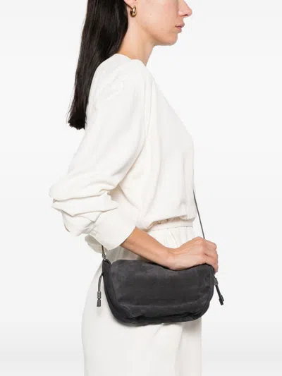 Brunello Cucinelli Bucket Mellow Mini Crossbody Bag In Black