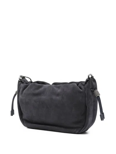 Brunello Cucinelli Bucket Mellow Mini Crossbody Bag In Black