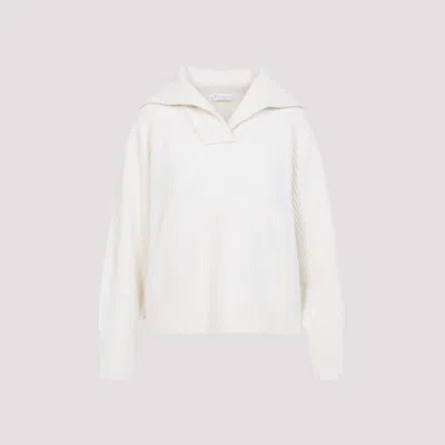 Brunello Cucinelli Ribbed Knit Pullover In White