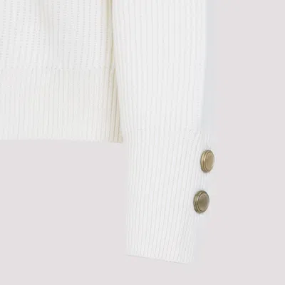 Brunello Cucinelli Ribbed Knit Pullover In White