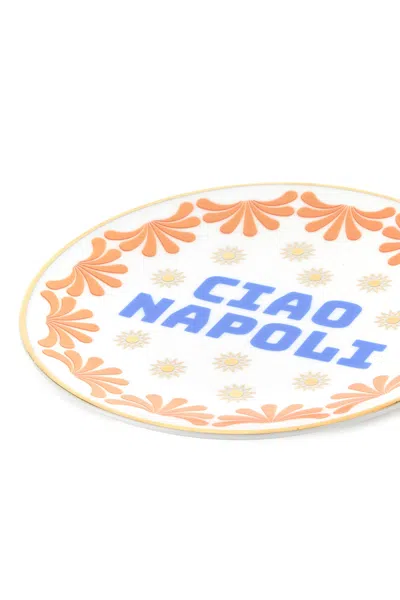 Bitossi Home Embellished Porcelain Ciao Napoli Plate In Multi
