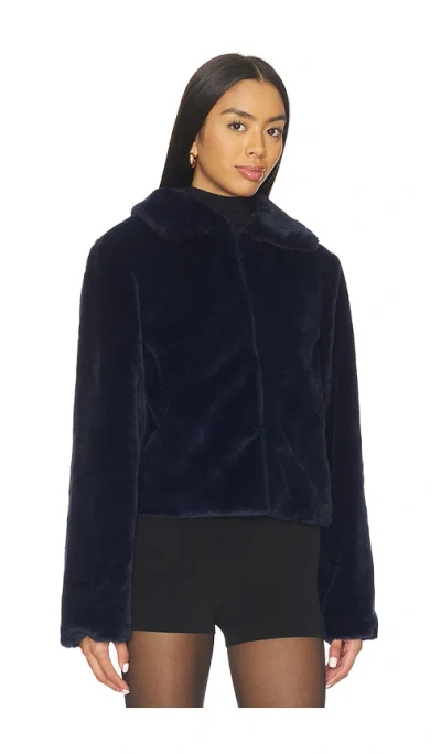 Superdown X Emma Leger Tianna Faux Fur Jacket In Blue