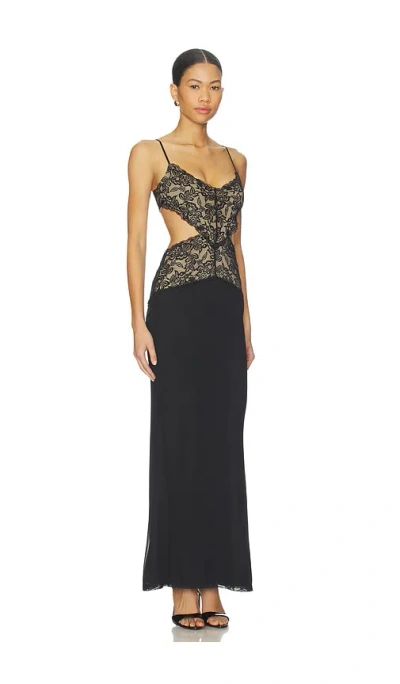 Tiger Mist Wisteria Maxi Dress In Black
