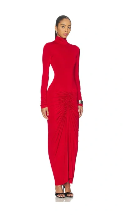 The Andamane Warwick Maxi Turtleneck Maxi Dress In Red