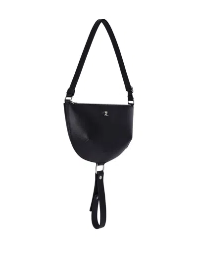 Courrèges Courreges Women Holy Eclipse Leather Shoulder Bag In Black