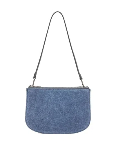 Diesel Denim Bag With Prominent Logo And Sleek Accents In Blue