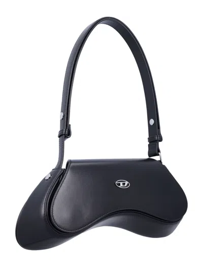 Diesel Play-crossbody Bag In Semi Gloss Leather In Black