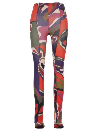 Pucci Emilio  Printed Jersey Tights In Multi