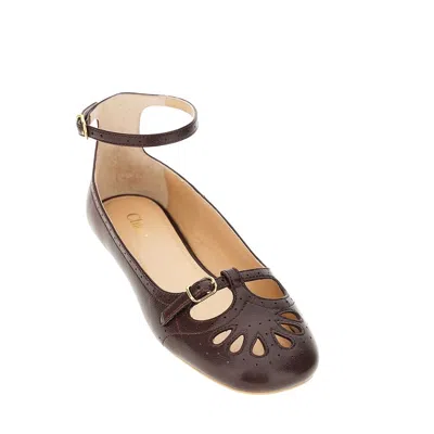 Chloé 'misty' Leather Ballet Flats In Red