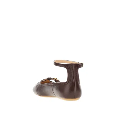 Chloé 'misty' Leather Ballet Flats In Red