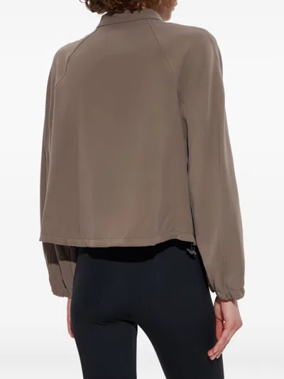 Emporio Armani Technical Cady Blouson With Logo Embroidery In Neutral