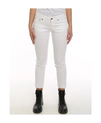 Dondup Mid-rise Slim-fit Cropped Jeans In White