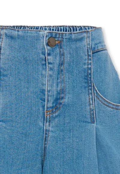 Fendi Button-front Denim Shorts In Blue