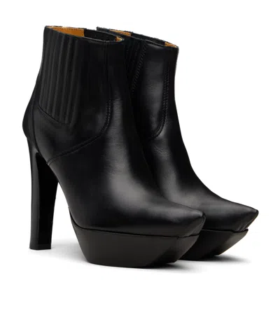 R13 Pointed Toe Platform High Heel Ankle Boots In Black
