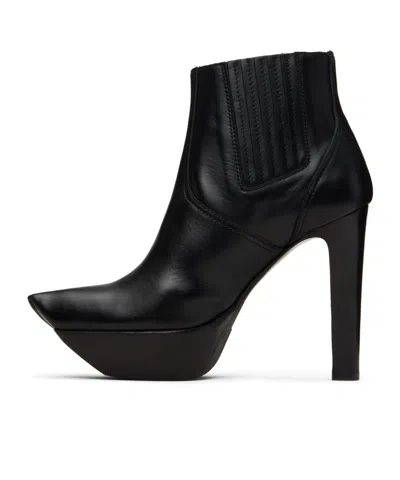 R13 Pointed Toe Platform High Heel Ankle Boots In Black