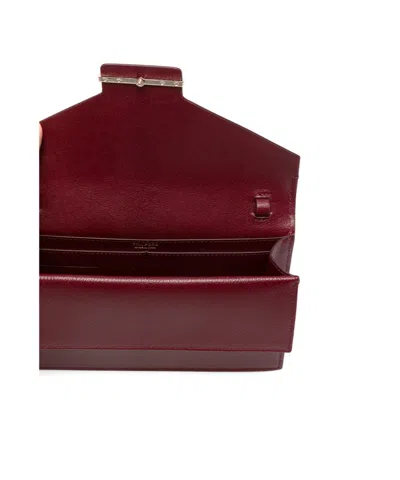 Tom Ford Mini Aube Flap Clutch Bag In Burgundy